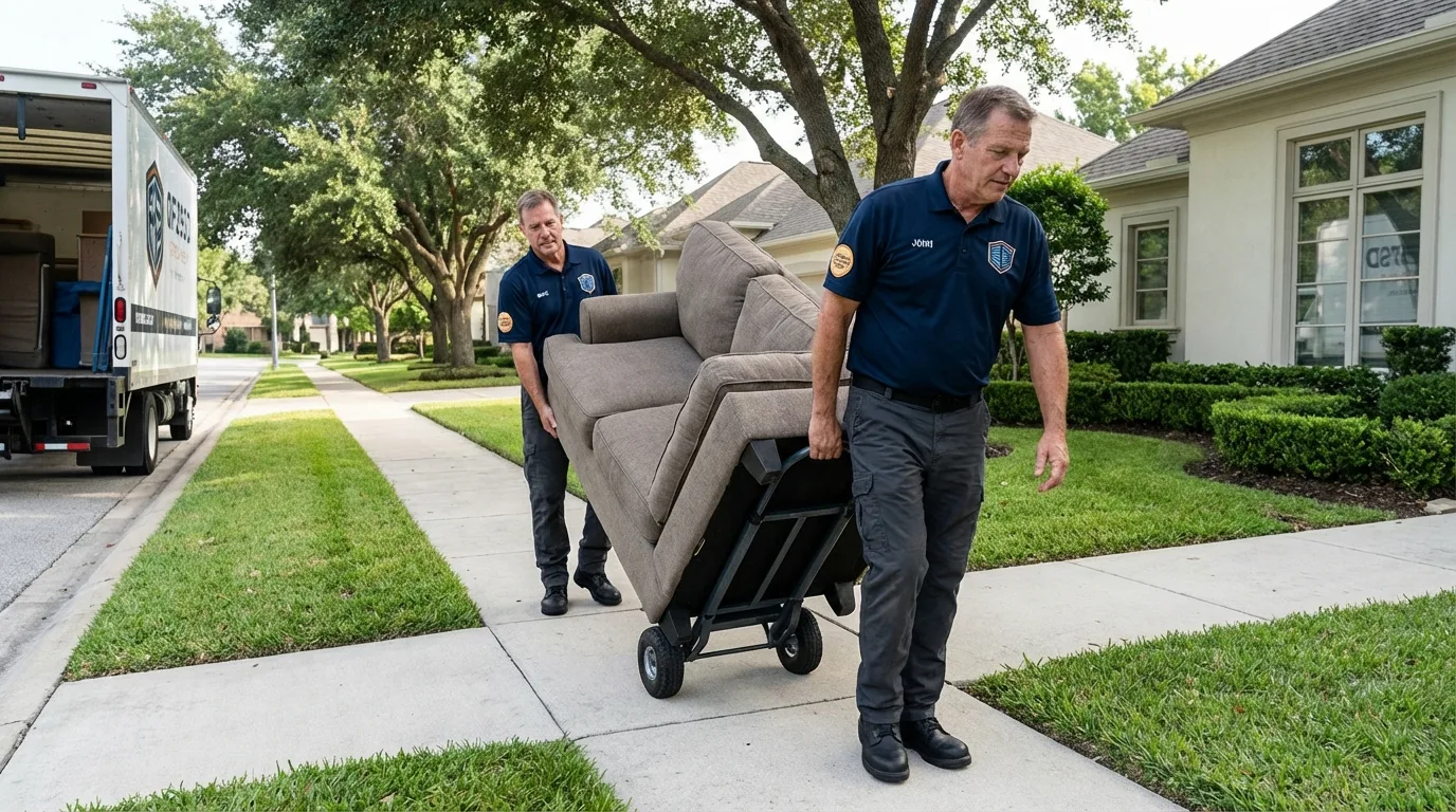 Local residential moving crew loading furniture in Republic, WA